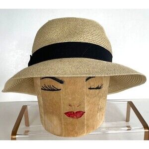 Womens SCALA Paper Braid Sun Hat Woven UPF 50+ Packable Adjustable Vacation